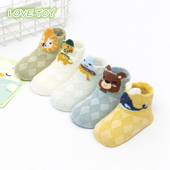 Set 5 Đôi Tất Cotton Hoạt Hình Đáng Yêu Cho Bé 0-5 Tuổi