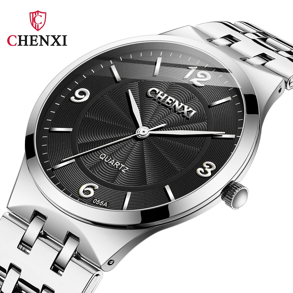 Đồng Hồ Analog Máy Quartz Dây Thép Không Gỉ Chống Thấm Nước CHENXI