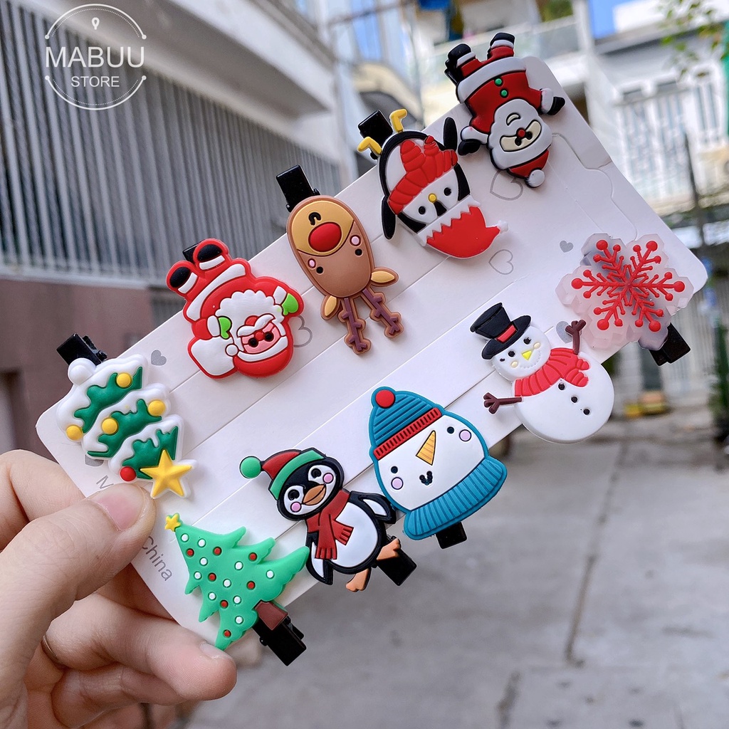 Set 10 Kẹp Tóc Giáng Sinh Noel Cho Bé - LANA QUEEN