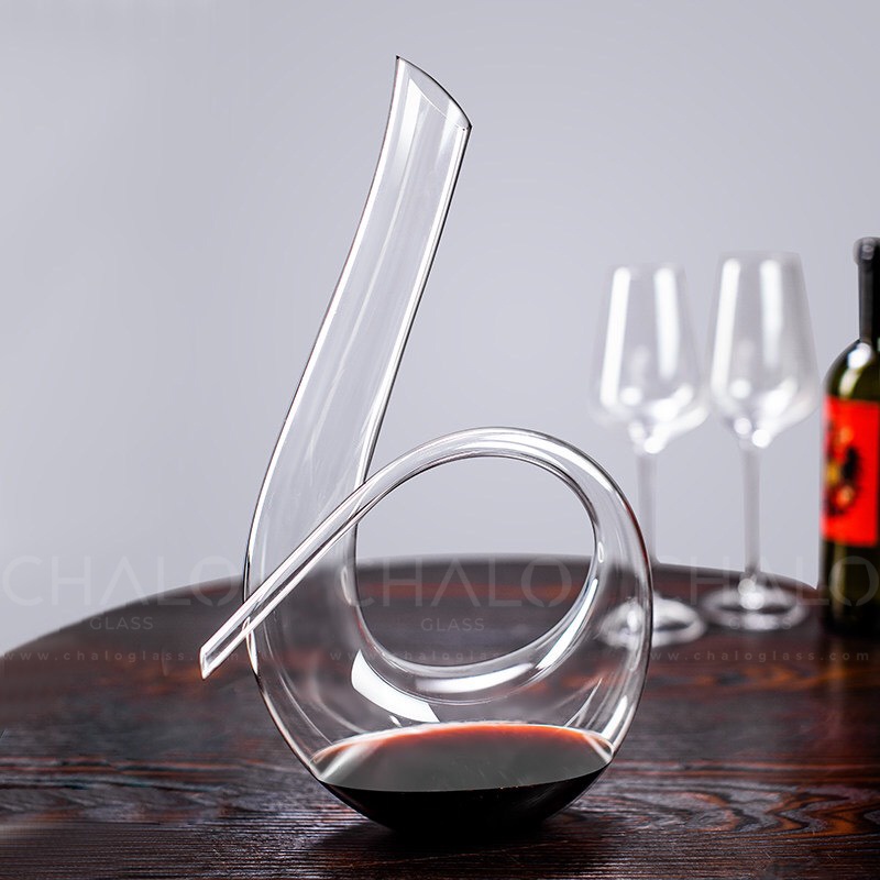 Bình thở rượu vang Decanter dáng chữ U và số 6 -  1500ml &amp; 1200ml  - Sản xuất thủ công