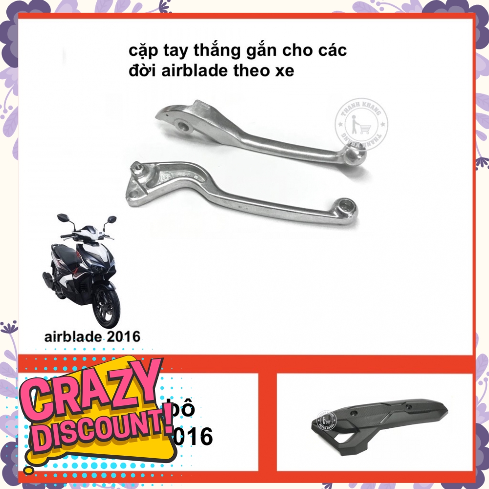 Cặp tay thắng gắn cho các đời airblade màu trắng, tặng che pô airblade 2016 Thanh Khang 006001350 006000424