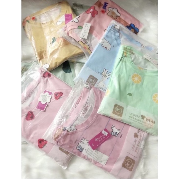 Bộ cotton mặc nhà kèm túi rút (chất đẹp)