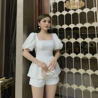 Set bộ đồ nữ sang chảnh dự tiệc, set bộ đi chơi thời trang dáng xinh cột nơ lưng