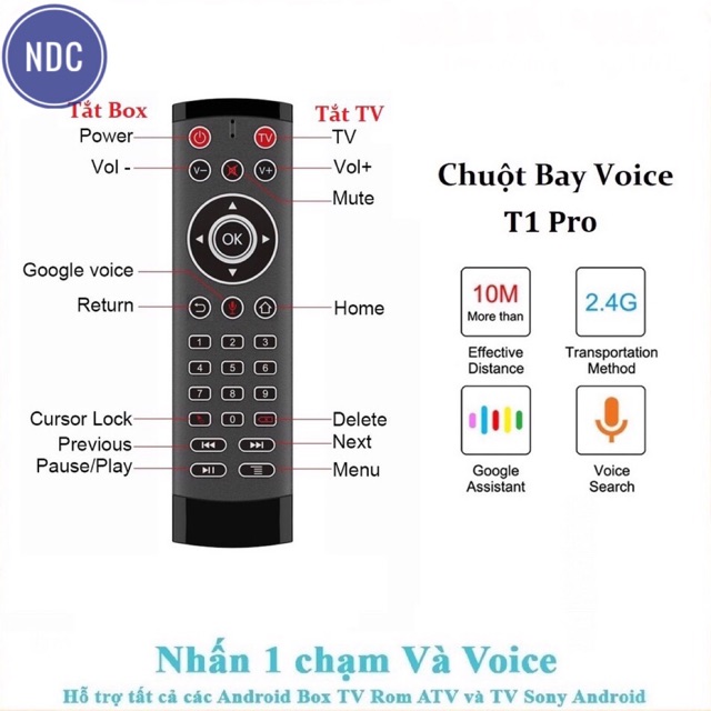 Chuột Bay T1 PRO Giọng Nói 1 Chạm 2 Nút Học Lệnh [Thế Hệ Mới Thay Thế G20s]