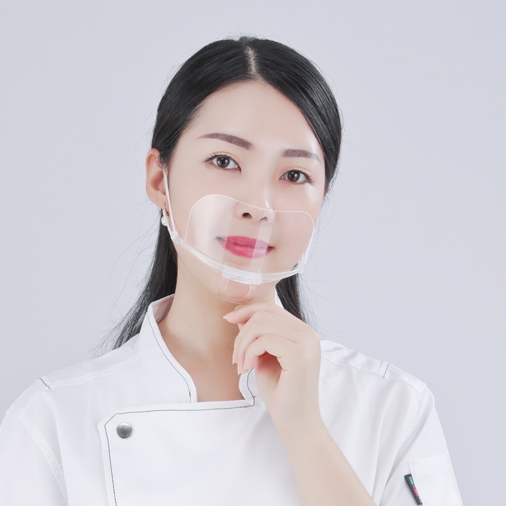 Set 10 / 20 Mặt Nạ Nhựa Trong Suốt Chống Sương Mù Hình Mặt Cười