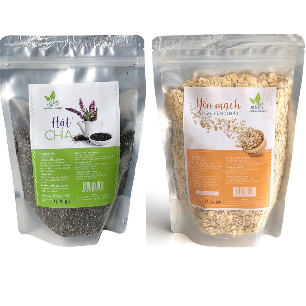 Combo Smoothie 1: Hạt Chia + Yến Mạch 500g Viethealthy | BigBuy360 - bigbuy360.vn
