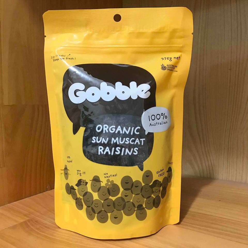 Nho khô hữu cơ GOBBLE ORGANIC SUN MUSCAT RAISINS - dẻo, ít ngọt - túi 375g | BigBuy360 - bigbuy360.vn