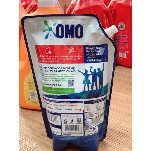 Túi Nước giặt Omo Matic dành cho máy giặt cửa trước túi 2kg