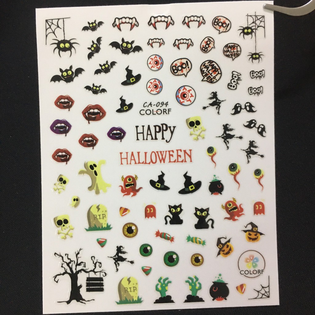 Sticker dán móng tay, sticker nail hình noel, halloween