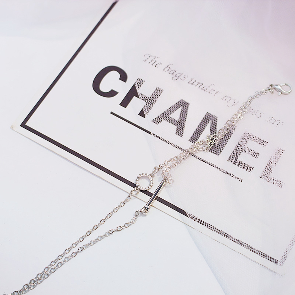 Vòng tay mạ bạc 2 lớp phong cách Hàn Quốc cho nữ