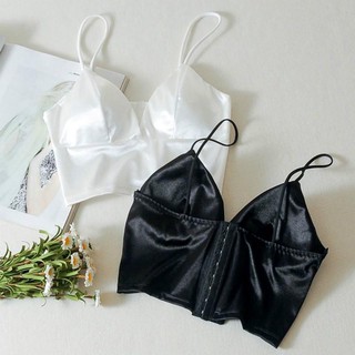 Áo Bra Satin Phi Bóng Bản To Không Gọng - Áo Bralette Trơn Vải Bóng Lụa Thiết Kế Đơn giản Nâng Ngực Nhẹ | BigBuy360 - bigbuy360.vn