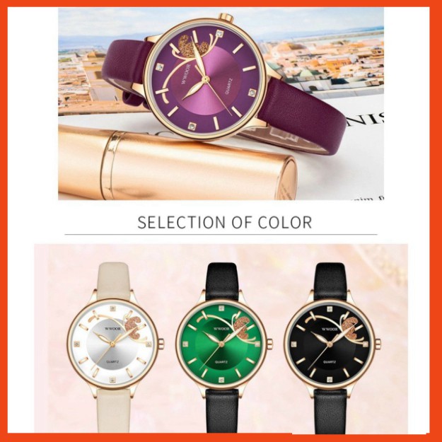 [Freeship] Đồng Hồ Đeo Tay WWOOR Thanh Lịch Dành Cho Nữ 3T Swatch