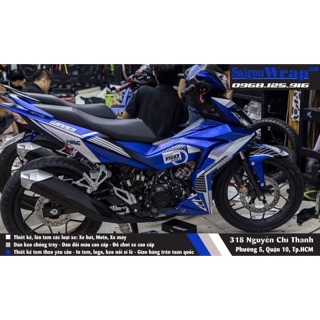 Tem chê Winner 150 HRC Trắng-Xanh