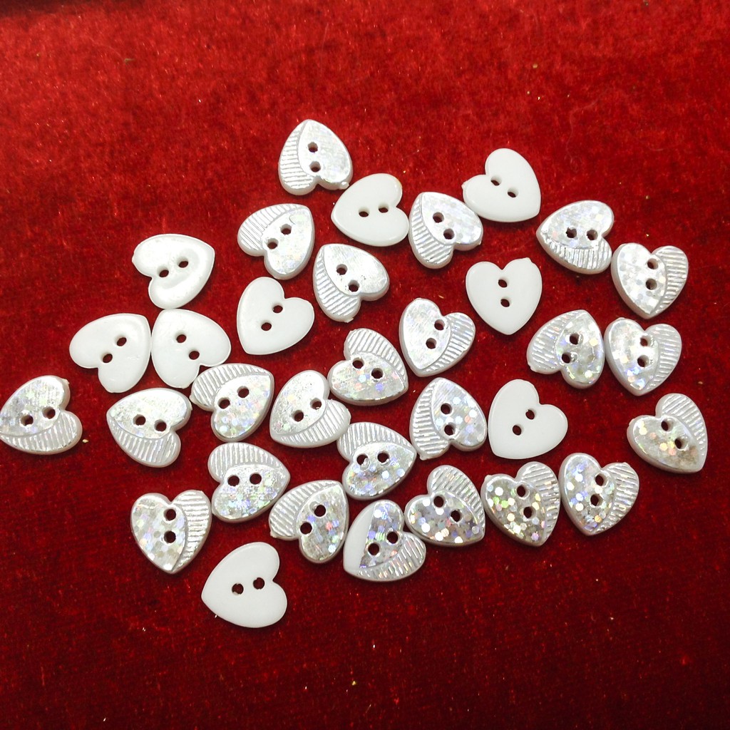 4 Cúc áo trái tim nút sơ mi kiểu size 1.2cm