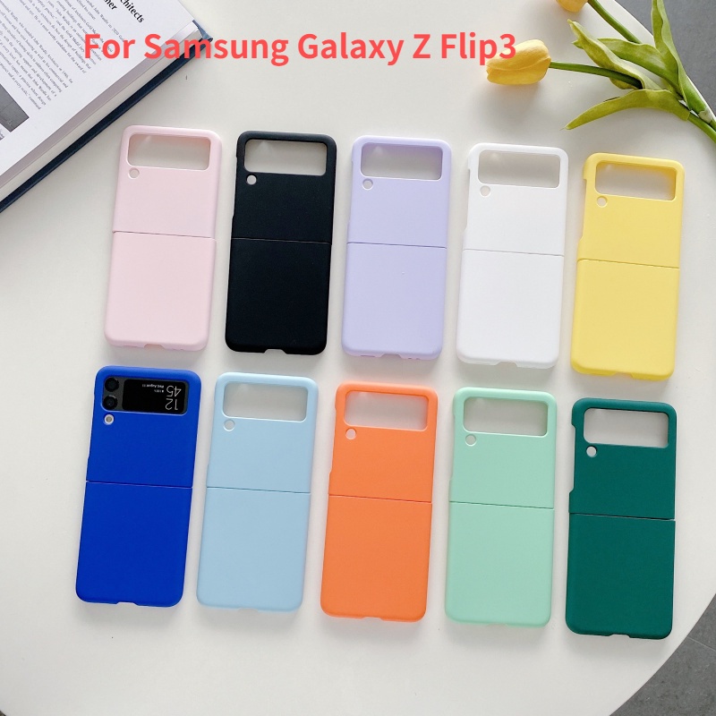 Ốp Điện Thoại Cứng Nắp Gập Chống Va Đập Màu Macaron Cho Samsung Galaxy Z Flip 3 Flip4