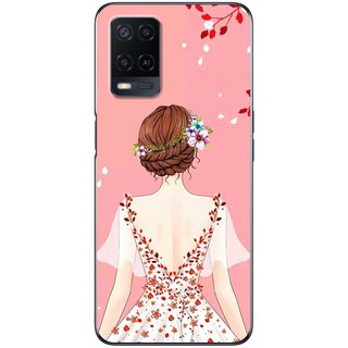 Ốp lưng Oppo A54, A74, A94 in hình Cô gái áo hồng