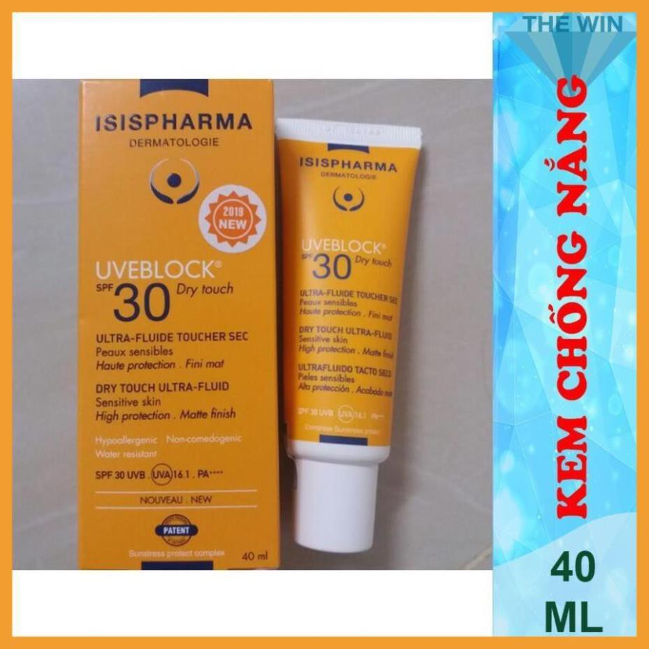 sw59Kem Chống Nắng Dành Cho Da Nhờn UVEBLOCK SPF 30+ DRY TOUCH - ISIS Pharma 40ml Chính Hãng