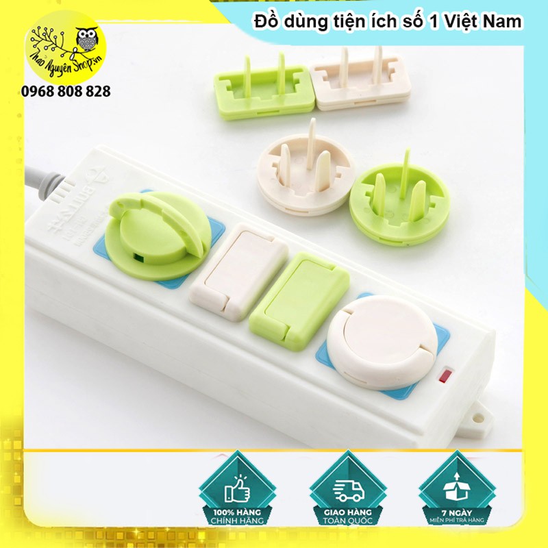 Combo 6 nút Che Ổ Điện, Bịt Ổ Điện 2-3 Chân Có Tay Cầm An Toàn Cho Bé-T3A2