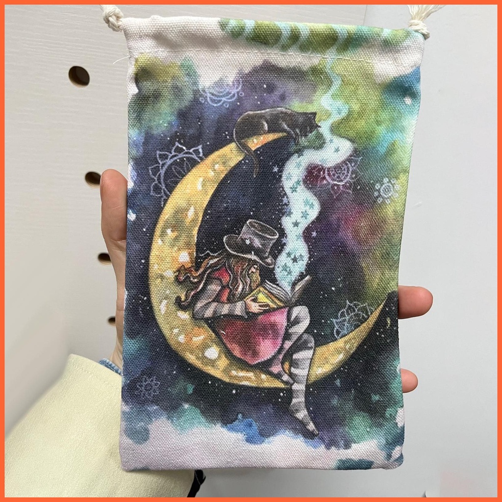Túi Dây Rút Đựng Bài Tarot Thêu Họa Tiết Xinh Xắn