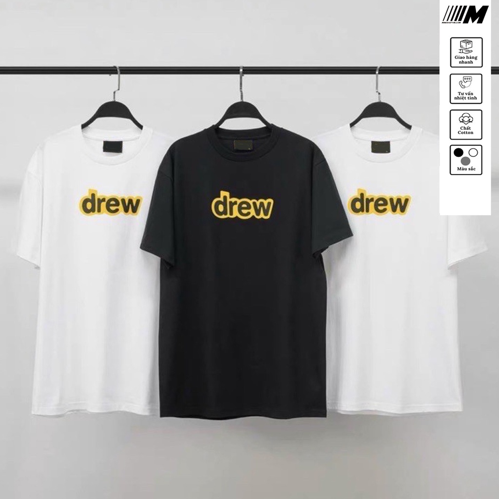 Áo thun Drew nam nữ unisex chất cotton mềm mịn mẫu mới tay lỡ form rộng thoải mái | BigBuy360 - bigbuy360.vn