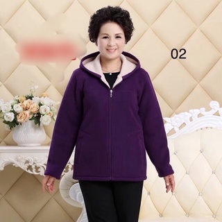 Áo khoác nỉ lông cừu trung niên sẵn màu tím xl