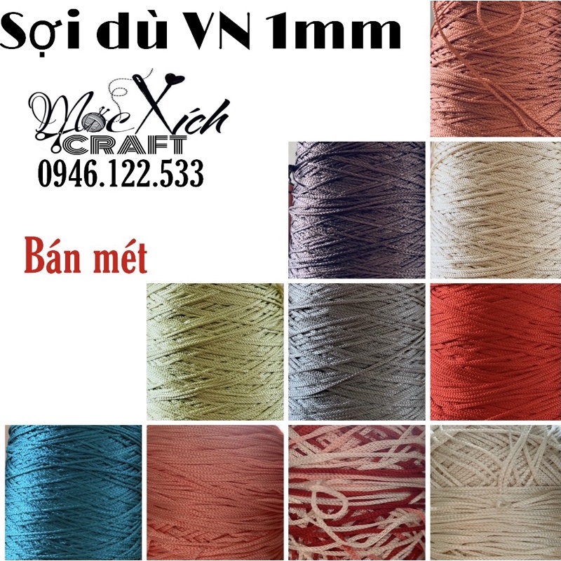 Sơi dù 1mm tết vòng, xâu chuỗi