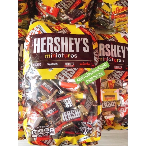 Socola Hershey’s Miniatures Mỹ Gói 180 Viên - 1.58 kg