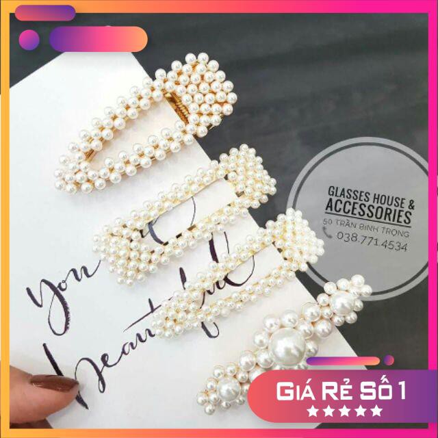 [ SIÊU KHUYẾN MẠI ] Set 4 cặp tóc hạt cườm.kẹp tóc xinh hàn quốc.