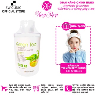 Nước tẩy trang tinh chất trà xanh 3W Clinic Green Tea Clean-Up Cleansing Water 500ml