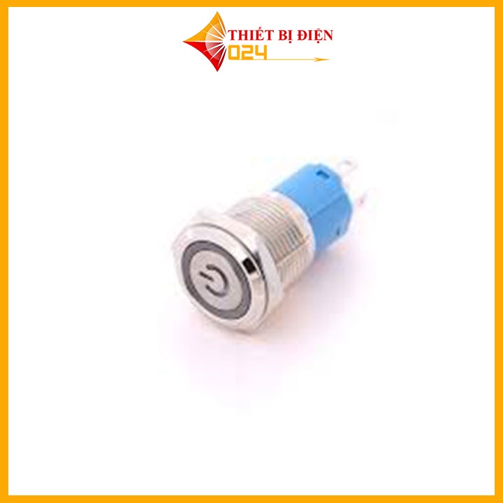 Nút Nhấn Đề Sắt Chống Nước Có Đèn Báo 24VDC-16mm Nhấn Nhả