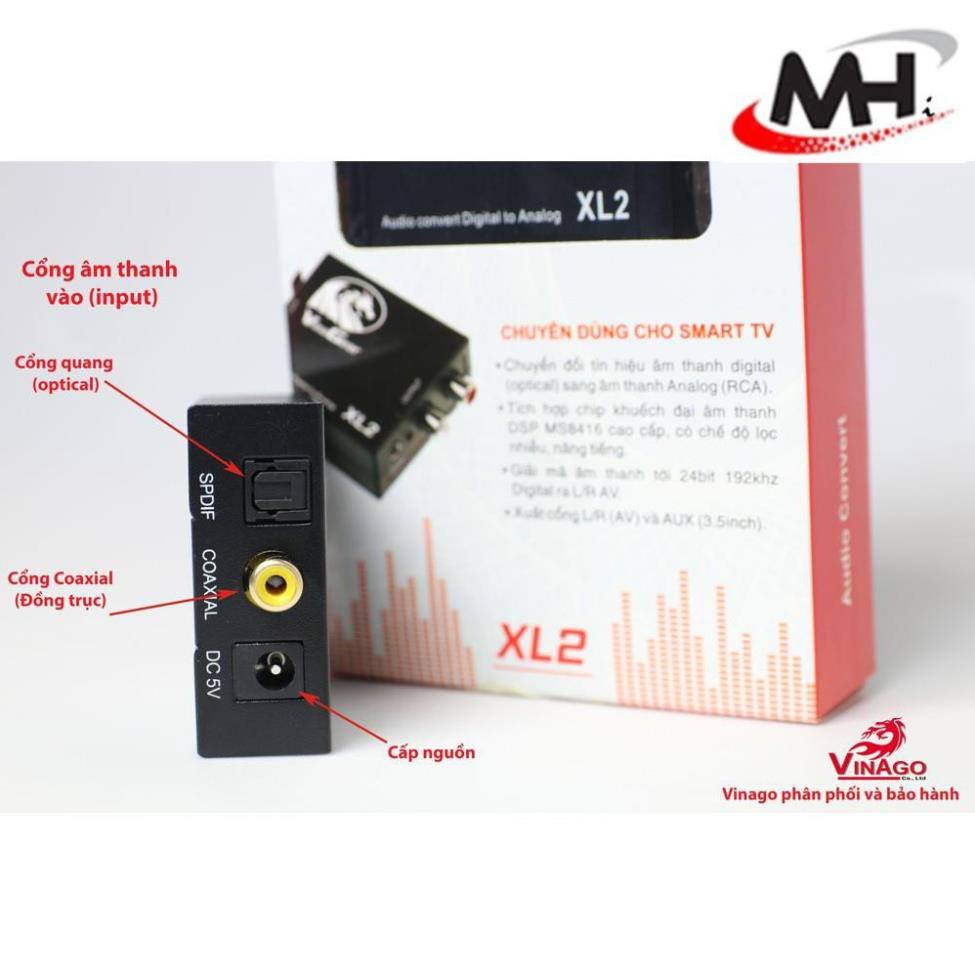 GIẢM 30% Bộ Chuyển  Quang XL2  Optical Sang Audio AV ra Amply + Cáp optical - Bộ chuyển đổi tín hiệu quang có cổng 3.5