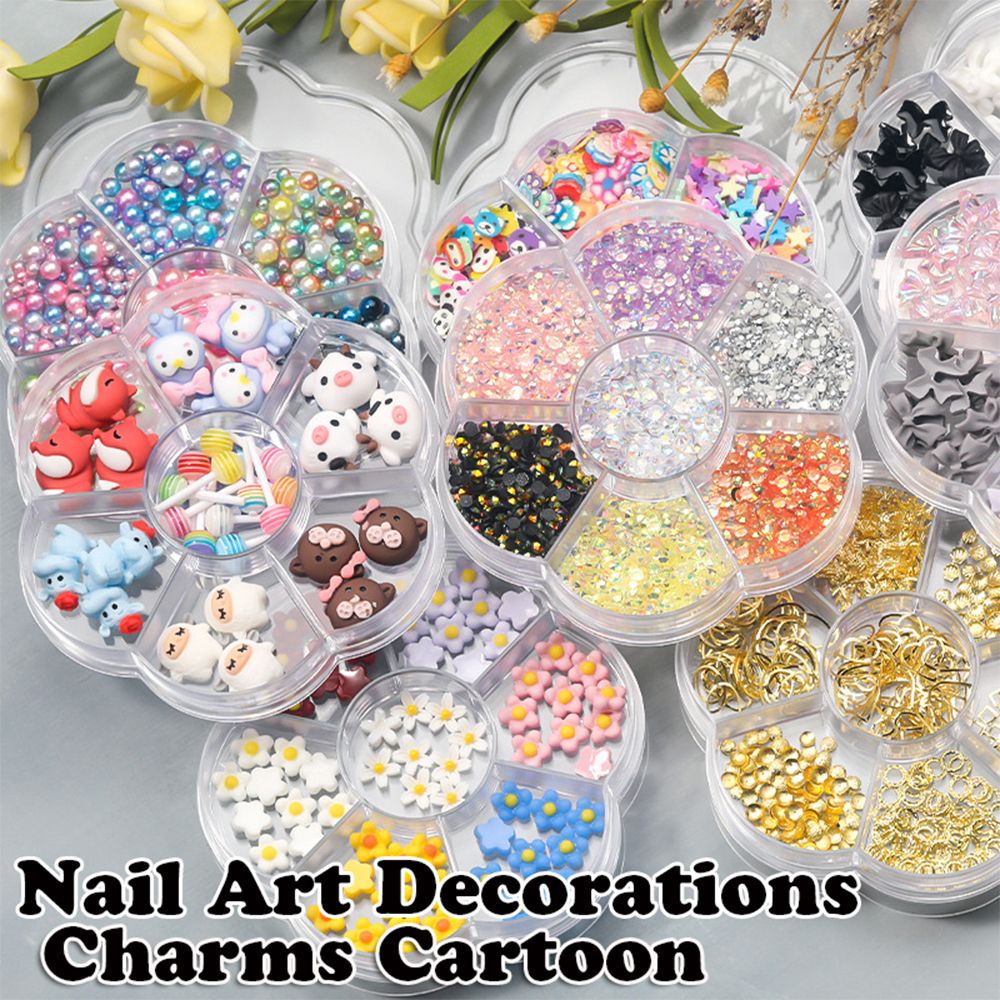 Hạt Hình Hoạt Hình Nhiều Màu Sắc Dùng Trang Trí Móng Tay Nghệ Thuật|Phụ Kiện Ngọc Trai 3D Hình Kẹo Mút Dễ Thương Xinh Xắn