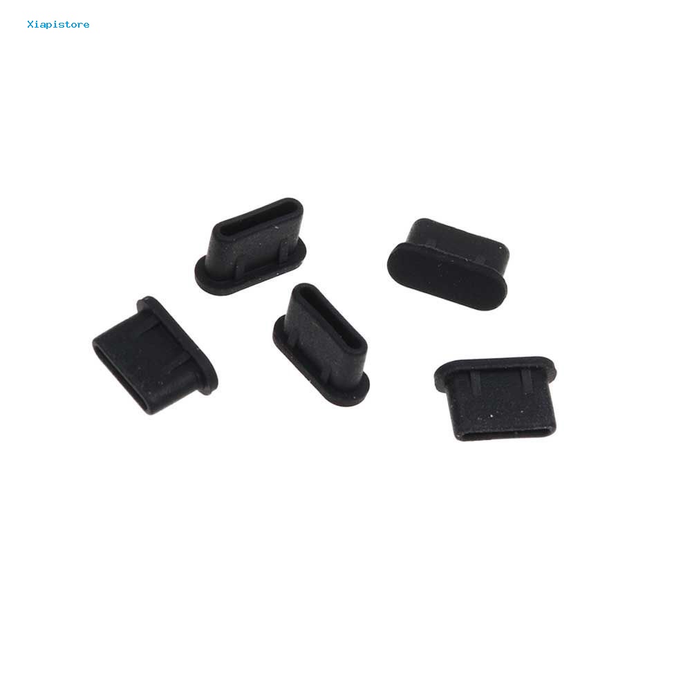 Set 5 Vỏ Bọc Đầu Sạc Type C Chống Bụi Bằng Silicon Mềm Cho Máy Tính Bảng