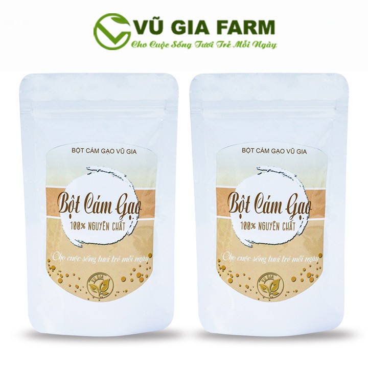 Combo 2 Bột Cám Gạo Nguyên Chất Vũ Gia (100g/túi) - đắp mặt nạ, chăm sóc da toàn thân