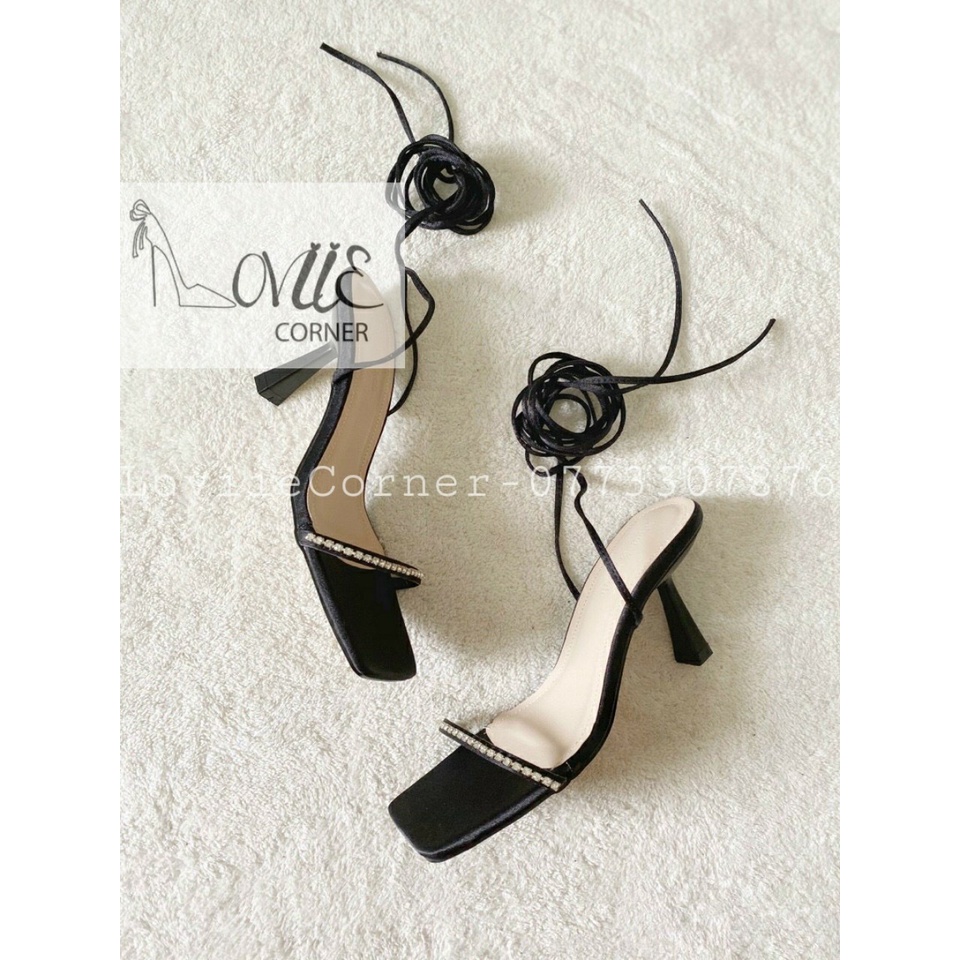 SANDAL CAO GÓT LOVIIECORRNER - GUỐC NỮ DÂY MẢNH ĐÍNH ĐÁ - GIÀY THỜI TRANG CHIẾN BINH 7 PHÂN G220521