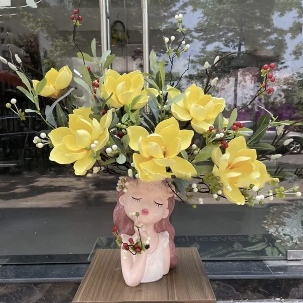 Lọ hoa, bình hoa cô gái thiên thần cắm sẵn hoa baby khô và nhiều mẫu hoa xinh xắn