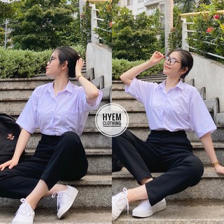 Áo Sơ Mi Trắng Basic Đi Học Đi Làm Công Sở Cao Cấp