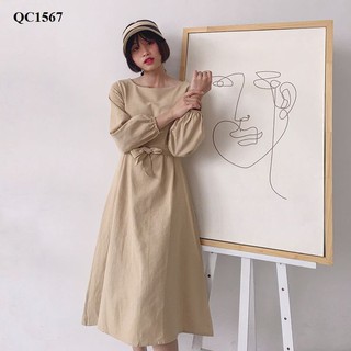 { SO HOTTT } - ĐẦM CỘT NƠ EO TAY DÀI FULL MÀU