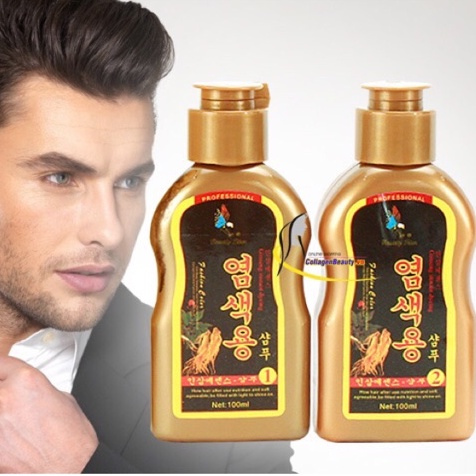 Gội là đen, nhuộm đen tóc hàn quốc beauty star – Ginseng Instant Dyeing Korea.
