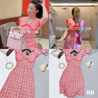 váy kẻ cổ bèo