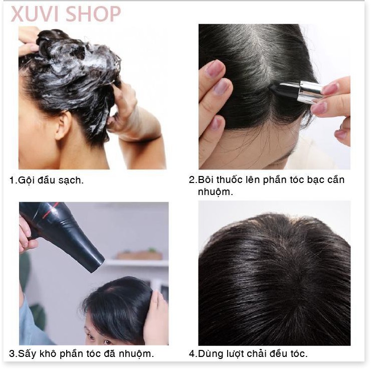 Nhuộm tóc tạm thời🎉SALE ️🎉Cây son nhuộm tóc Saion giúp che phủ tóc bạc nhanh chóng, an toàn cho da đầu 8496 | BigBuy360 - bigbuy360.vn