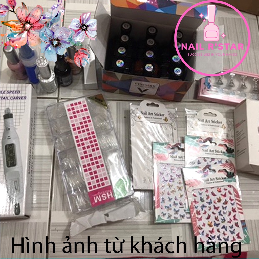 Móng úp HSM chính hãng - Hộp 500 móng ốp phom chuẩn đẹp không cần dũa NAIL R’STAR