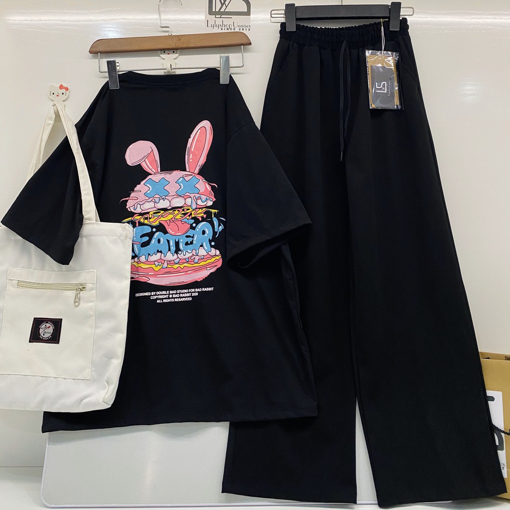 Quần ống rộng Lylyshop Unisex, quần dài cạp chun có dây rút điều chỉnh eo vải co dãn dày dặn mặc 4 mùa | BigBuy360 - bigbuy360.vn