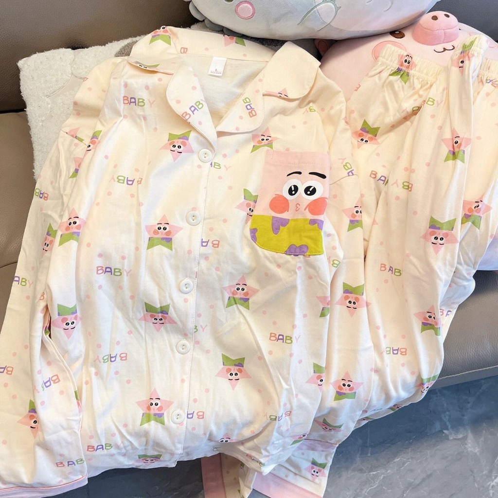 Bộ đồ ngủ tay dài in hình ngôi sao đáng yêu