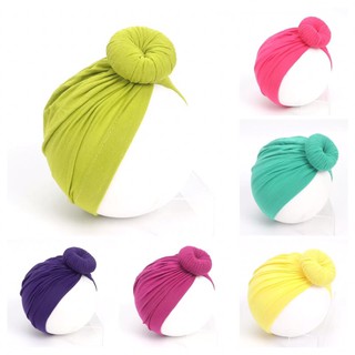 Nón turban nơ tròn cotton cho bé gái