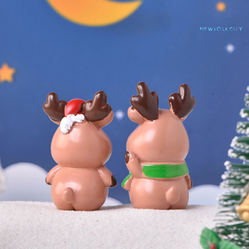 Mô Hình Tuần Lộc Bằng Nhựa Resin Dễ Thương Để Bàn Trang Trí Giáng Sinh