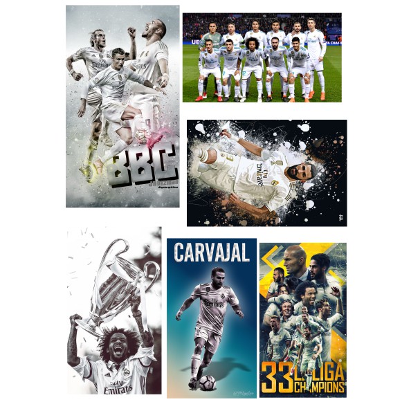 Set 30 sticker hình dán CLB REAL MADRID