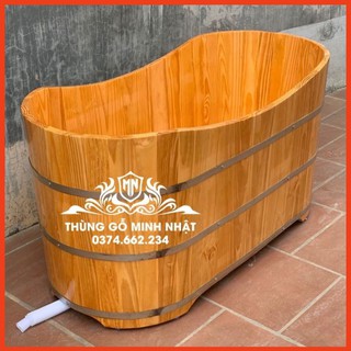 Mua Bồn tắm gỗ thông dáng nằm  bồn tắm gỗ thảo dược