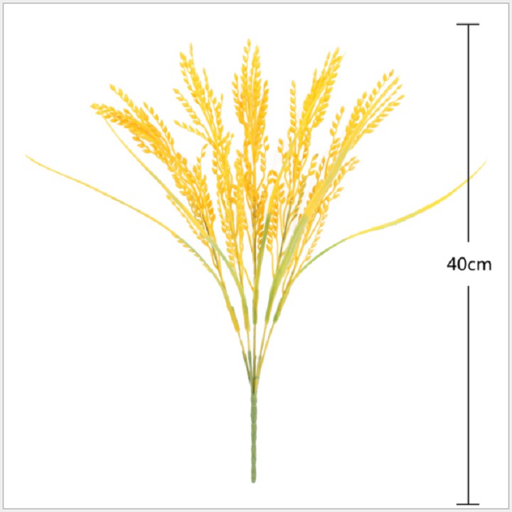 Hoa giả - Bông lúa giả Havi 40cm cành 5 nhánh trang trí giống thật