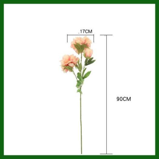 [ Hoa Giả ] 1 cành hoa Mẫu Đơn SIZE CỰC TO dài 90cm, gồm 2 bông 1 nụ - hoa giả giống thật